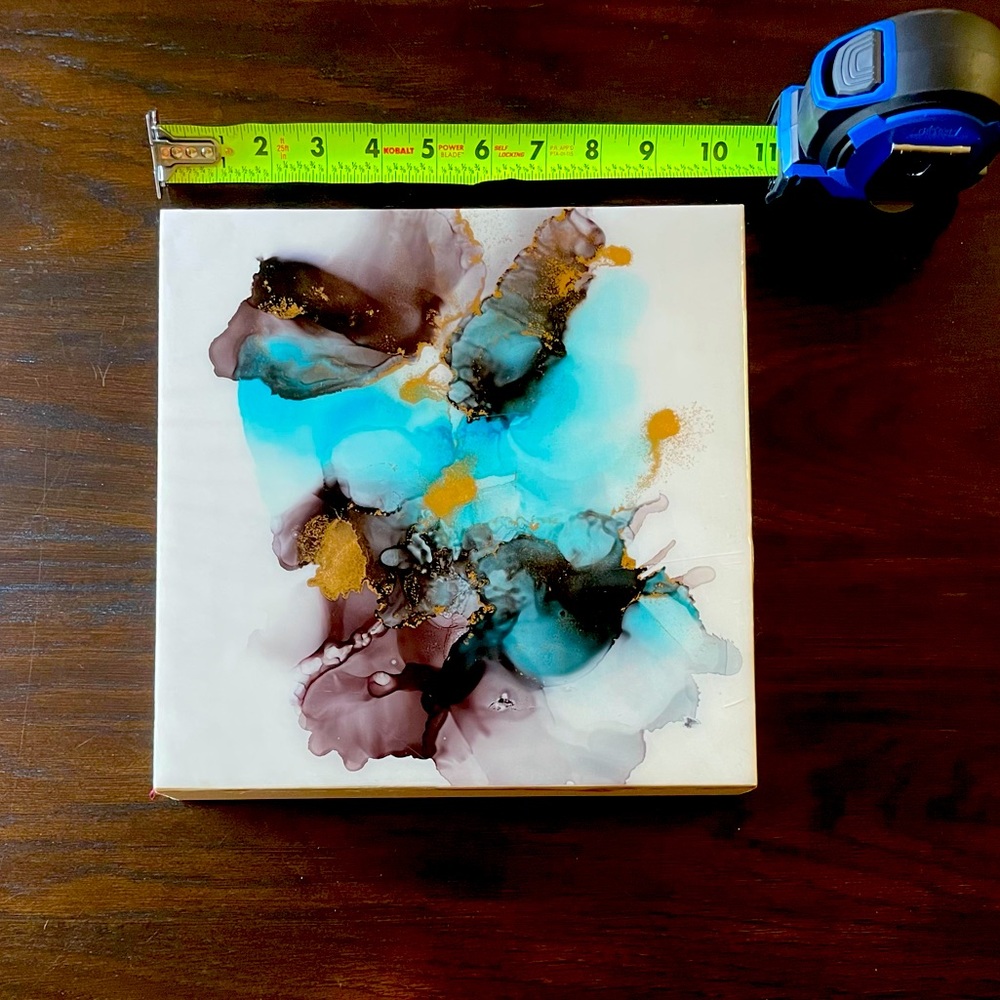 10” by 10” Original Alcohol Ink and Resin Painting